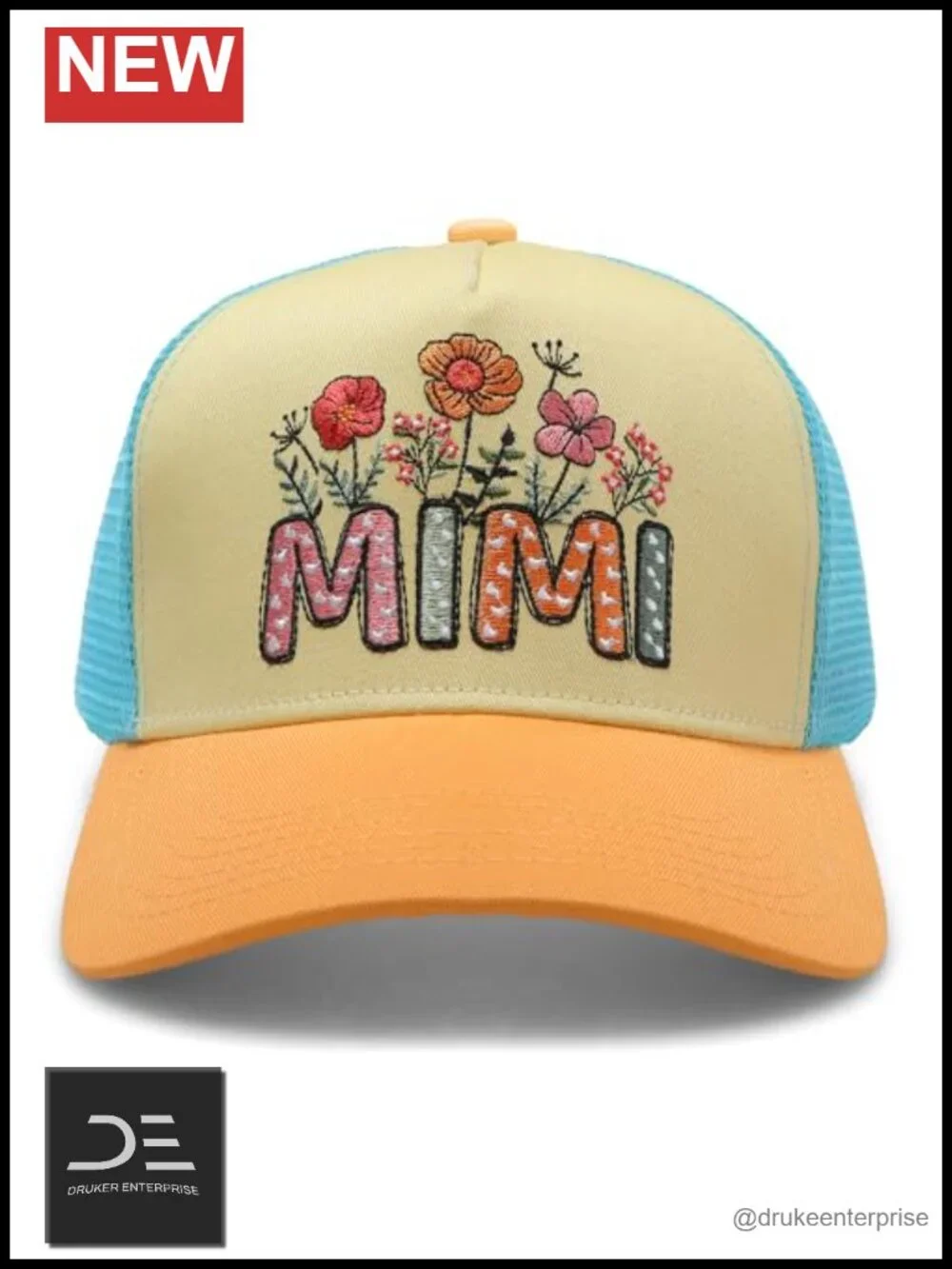 Embroidered Baseball Cap with Floral Detail - Adjustable Breathable Polyester